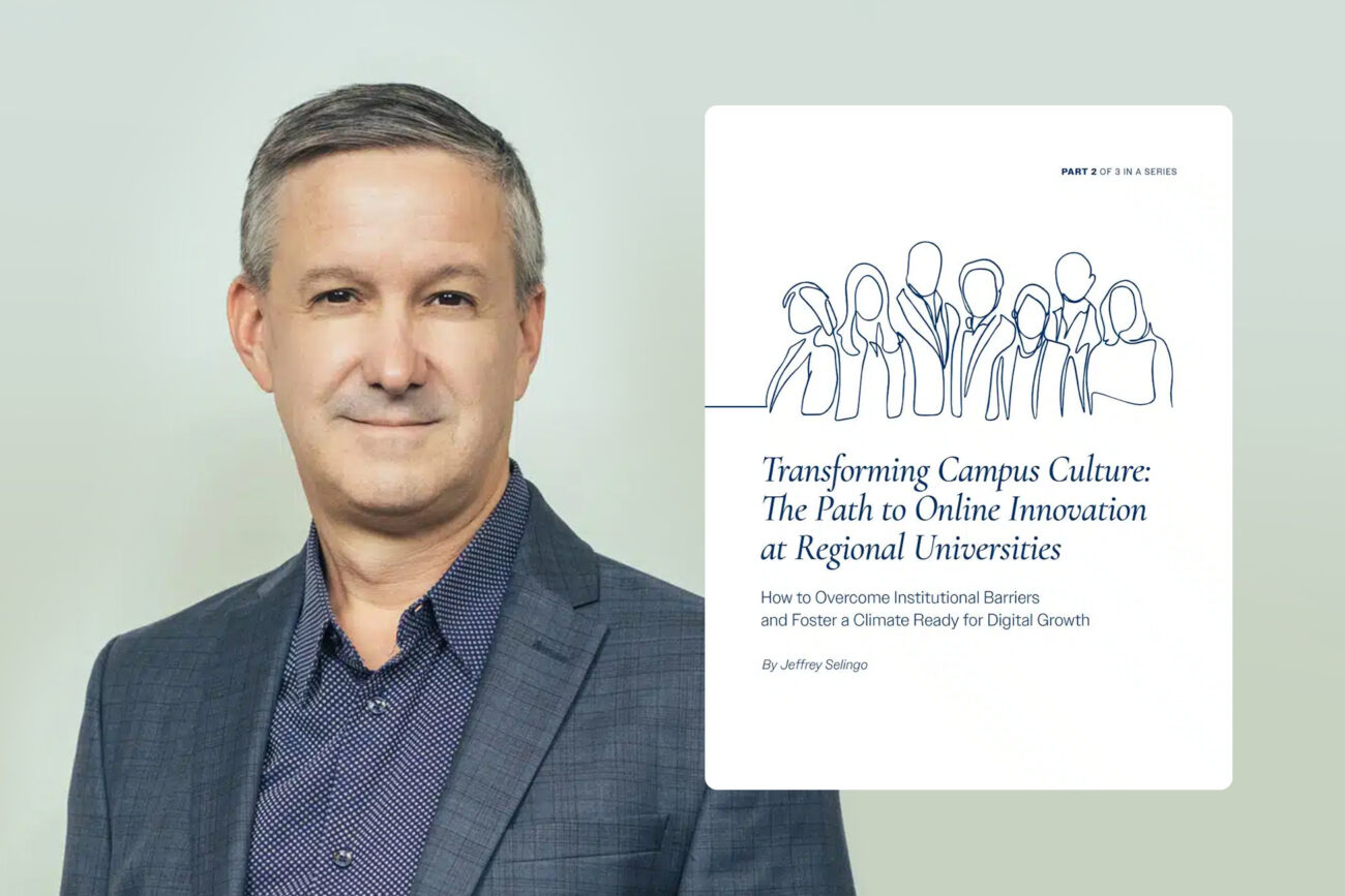 Jeff Selingo headshot and Transforming Campus Culture white paper cover