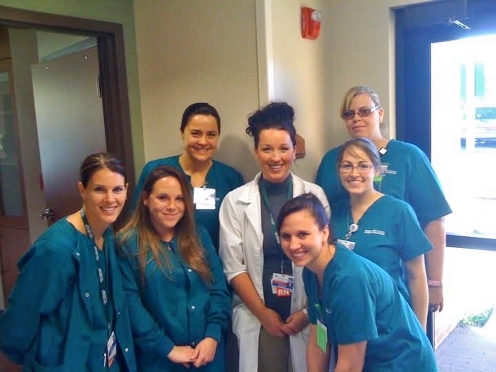 Kezia Lily with the first nursing education clinical group that she taught